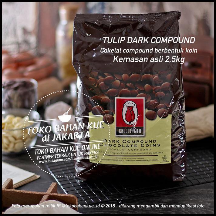 

Tulip Dark Chocolate Compound Coin 2,5Kg Cokelat Coklat Tulip Koin