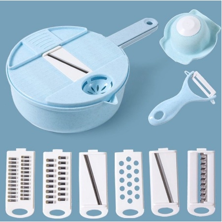 10 IN 1 ALAT PEMOTONG KENTANG SAYURAN BUAH BAHAN MULTI FUNGSI PENGIRIS PARUTAN NICER DICER / Parutan set / worldcut multi slicer 10 in 1 / alat pemotong sayuran 7001