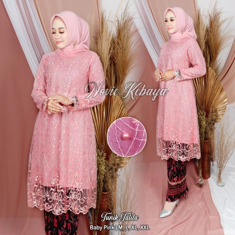 COD / SET KEBAYA MODERN / SETELAN KEBAYA MODERN / SETELAN KEBAYA BROKAT / ATASAN KEBAYA SAJA / KEBAYA BROKAT / KEBAYA BRUKAT / KEBAYA PESTA / KEBAYA WISUDA / TUNIK / TUNIK BROKAT / TUNIK TULLE-Set Dusty Pink