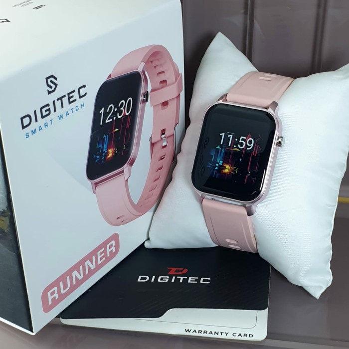 Jam Tangan Wanita Digitec Smart Watch Karet DIGITEC RUNNER Original - Merah Muda