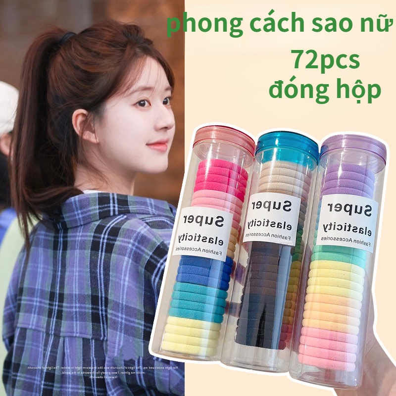 20 / 24 Set Ikat Rambut Ponytail Bahan Karet Kulit Gaya Korea Untuk Wanita