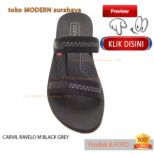 Sandal pria sandal casual slide CARVIL RAVELO M BLACK GREY