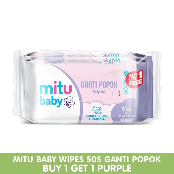 TISSUE BASAH MITU BABY (BUY 1 GET 1) ISI 50 SHEETS + 50 SHEETS / TISU BASAH CUSSONS BABY WIPES 50s BELI 1 GRATIS 1 /  TISU BASAH KODOMO BABY WIPES TISU BASAH MAMYPOKO