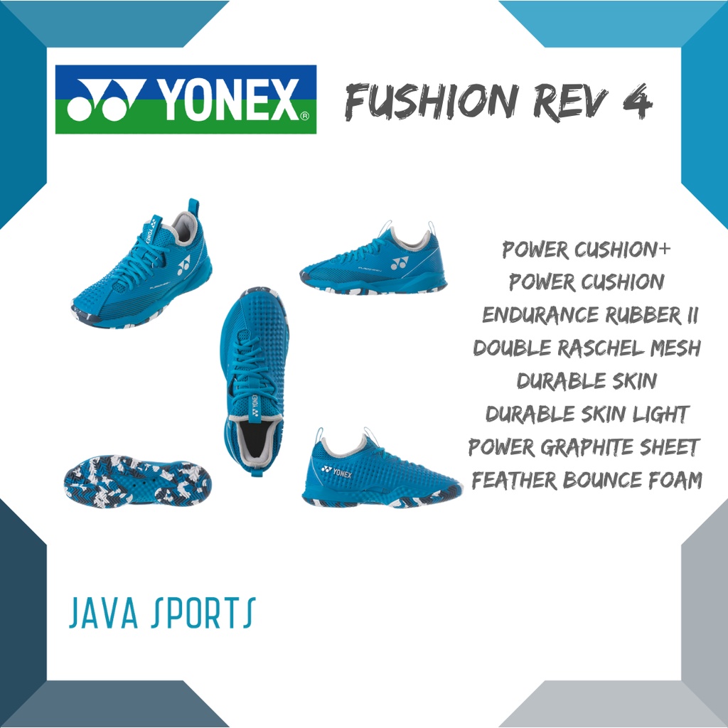 Sepatu Tenis Yonex Fusion Rev 4 Tennis shoes | Deep Sky | Black | Lime Navy | White Royal Blue | Nav