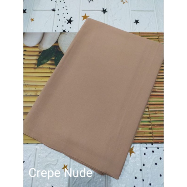 [175X75 CM] Jilbab Pashmina Polos Crepe Diamond Italiano Umama-Crepe Nude