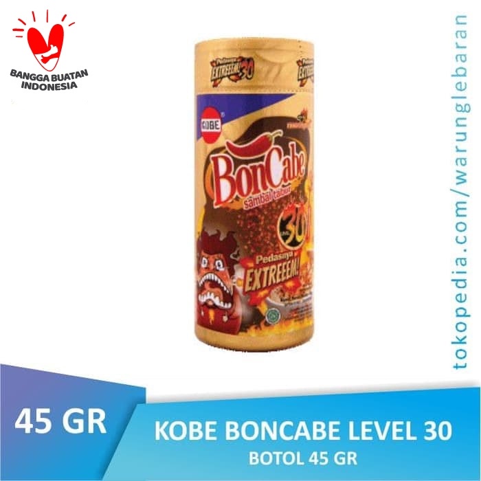 

uuttudd Btl Boncabe Sambal Tabur Kobe | Level 30 Original Botol Bon Cabe Fsfs201