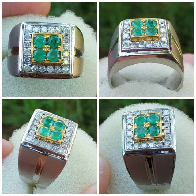 Cincin perak Zamrud