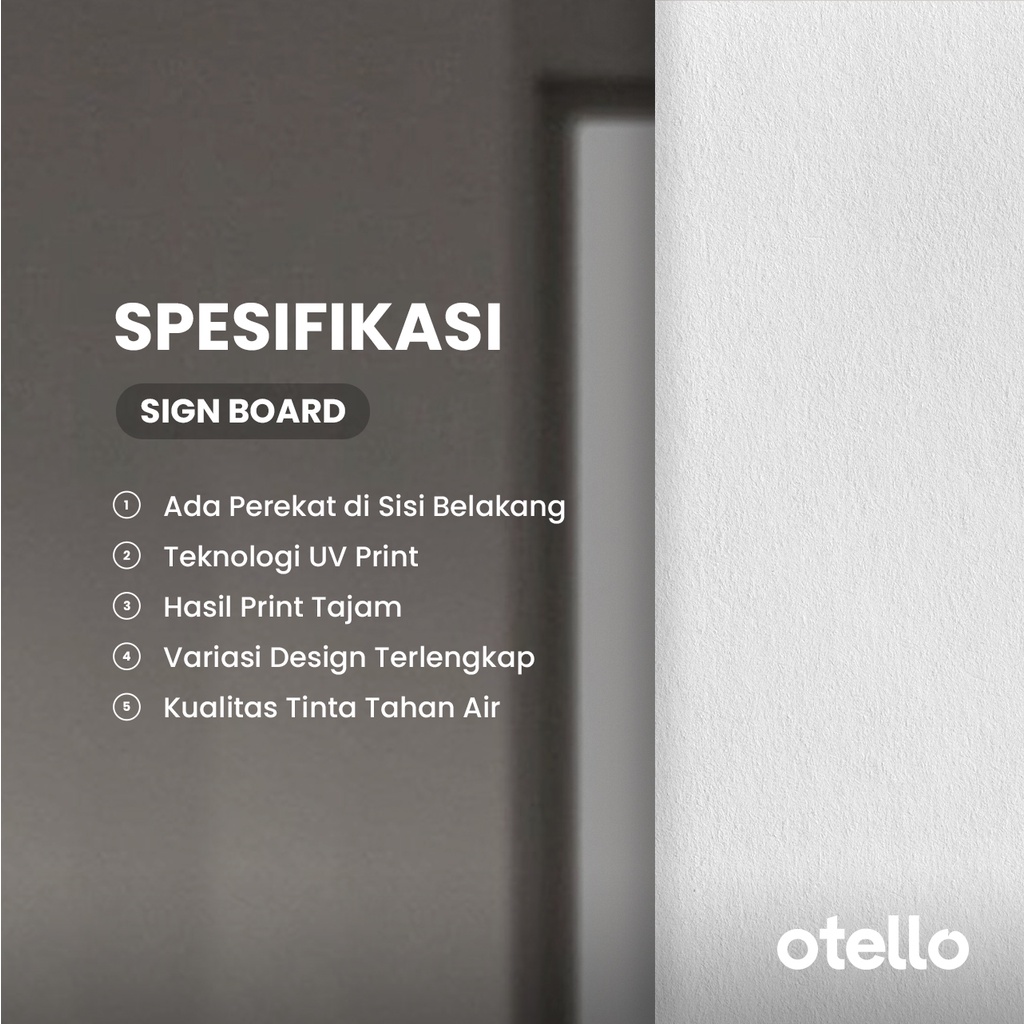 Otello Sign Papan Staff Only Signage Acrylic Tulisan Label Tempel Akrilik Papan Nama Keterangan Ruang Rambu