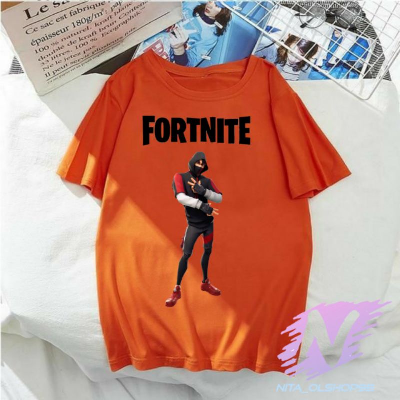 shirt kids fortnite karakter baju kaos anak mobile gamers