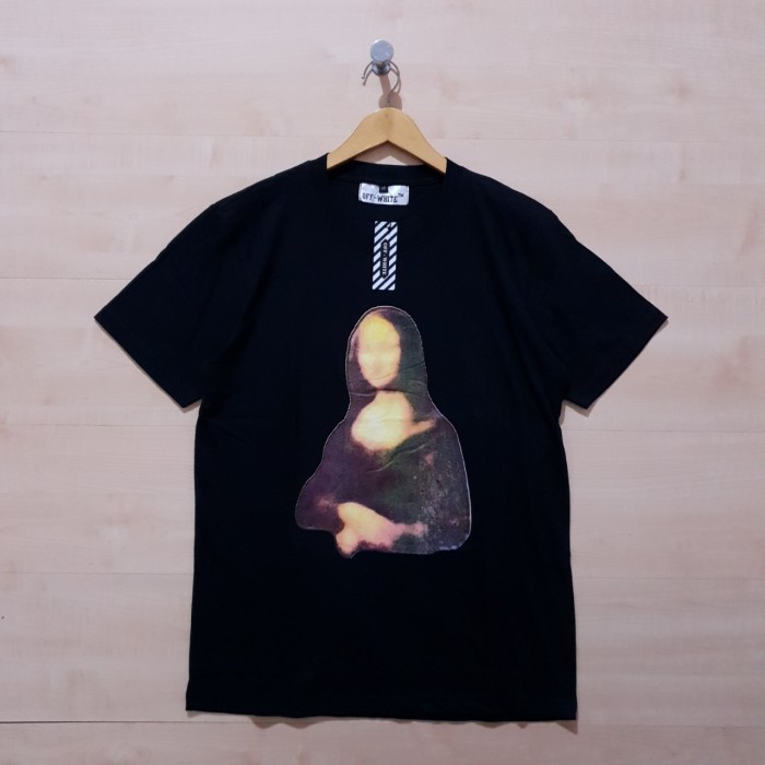 KAOS T SHIRT OFF WHITE MONALISA BLUR TEE BLACK - M