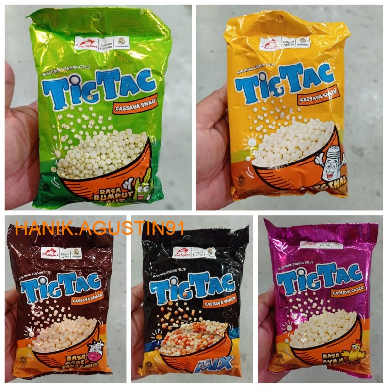 

Tic tac Tictac Snack Rasa Ayam Sapi Panggang Original Rumput laut Rasa Mix 90gr