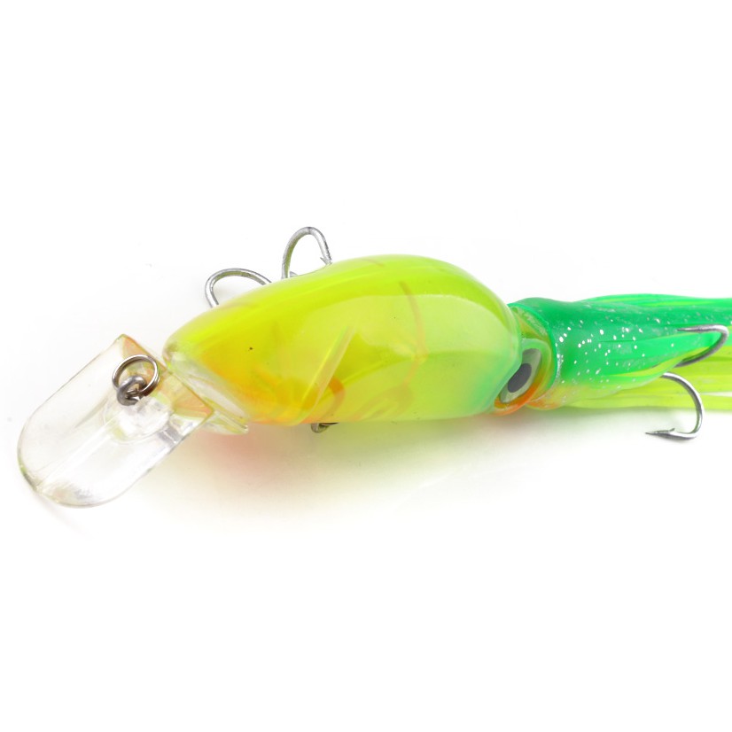 HENGJIA 1pcs 10cm/16.6g Cumi Umpan Pancing Squid Swimbait Fishing Lure With Soft Lure Ikan Kail 8 Color Sharp 1# Hook