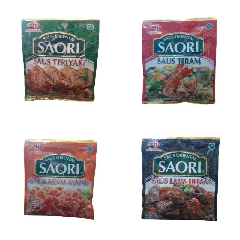

Saori teriyaki/saus tiram/asam manis/lada hitam renceng 22ml