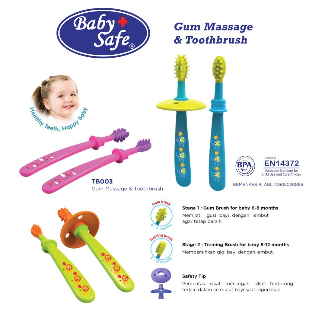 Baby Safe Gum Massage Toothbrush TB003 - Sikat Gigi Bayi