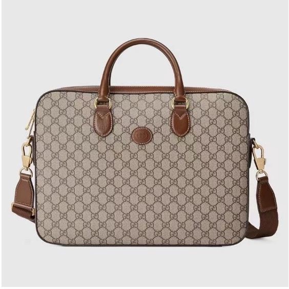 Gucci GG men's briefcase handbag classic printed shoulder bag messenger bag casual bag