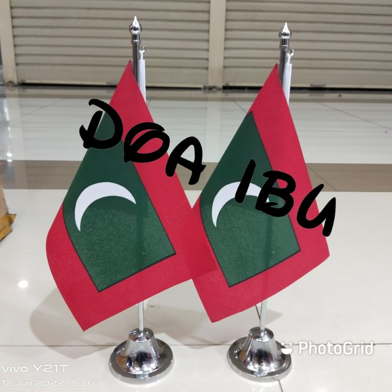 

best seller tiang stenlis meja+bendera MALDIVES ready stock