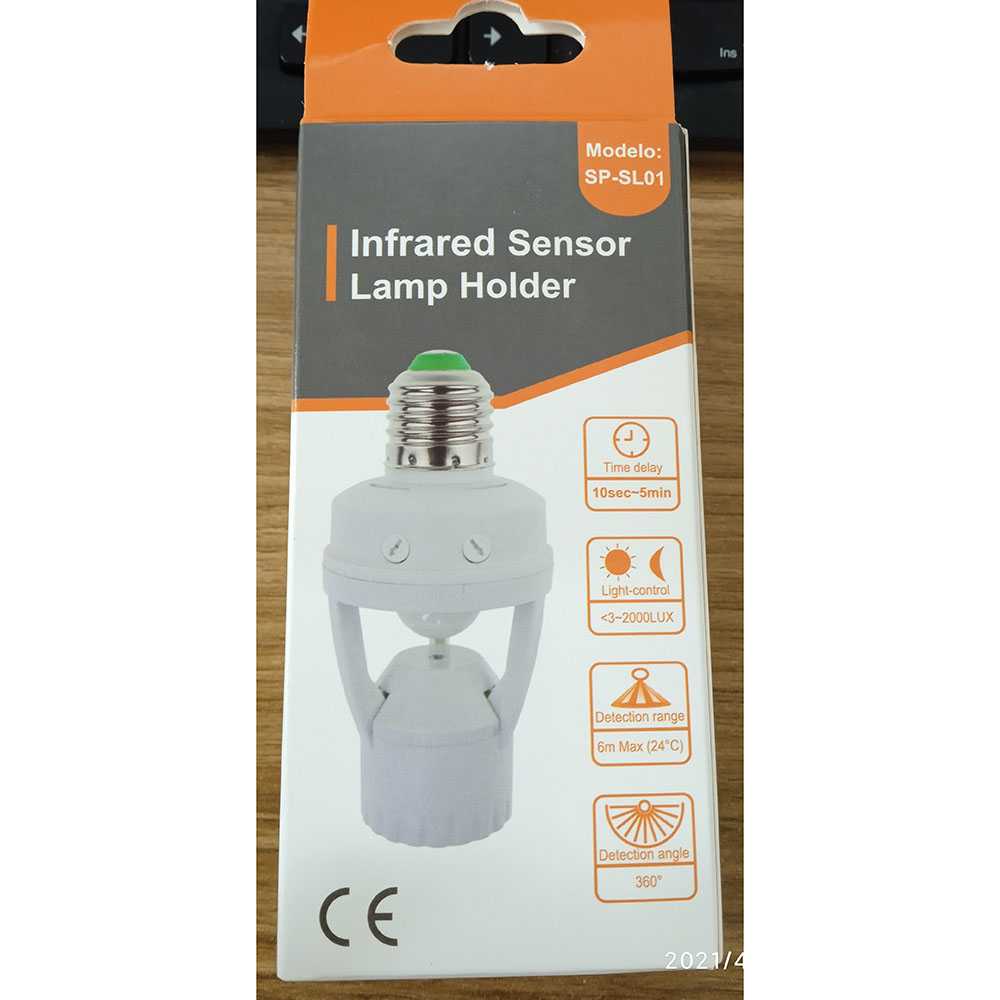 Smart Fitting Lampu Bohlam E27 Infrared Sensor Lamp Holder - SP-SL01