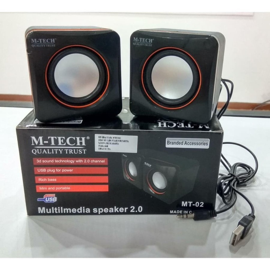 SPEAKER M-TECH MT-02 U-CUBE USB POWER JEK 3.5mm TRS STEREO VOL CTRL