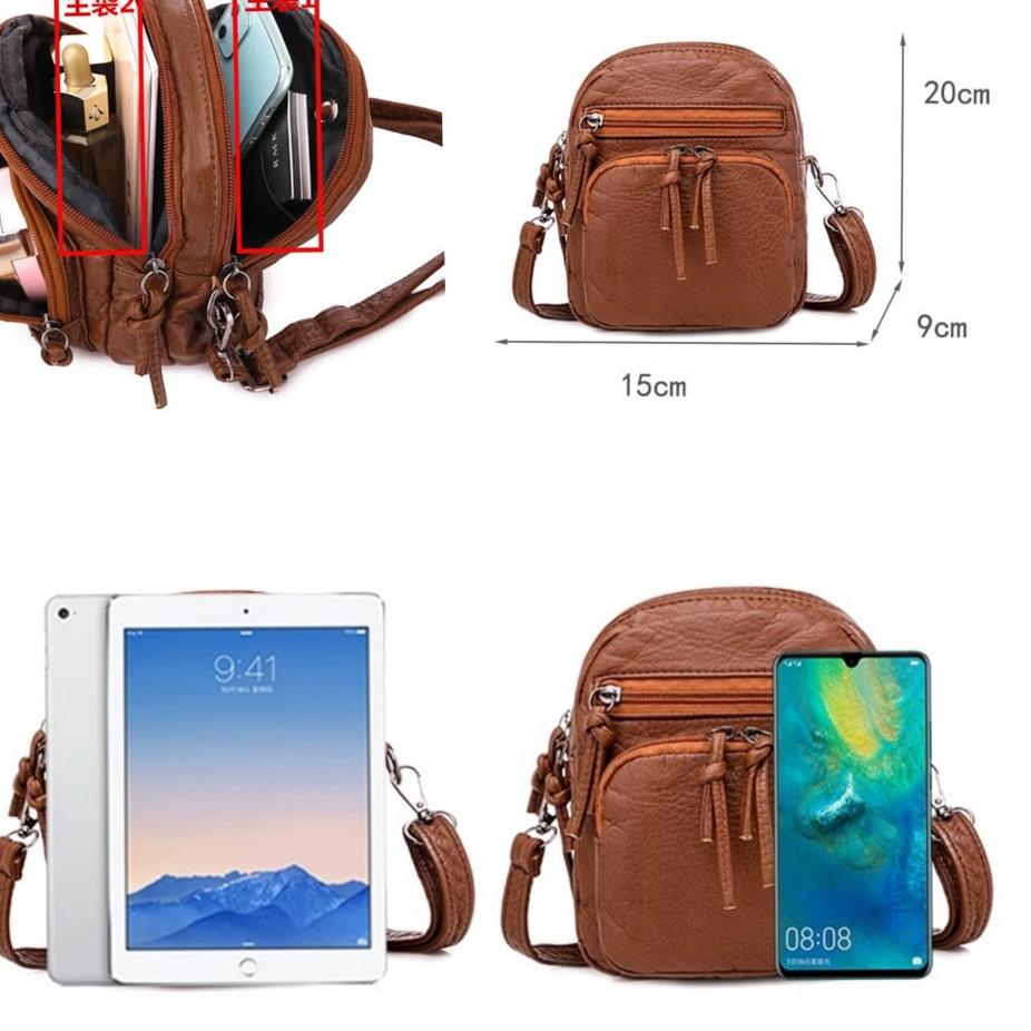 (SIAP KIRIM) TAS SELEMPANG WANITA IMPORT KULIT COKLAT HECANA TA436B7 PREMIUM ORI SLING BAG KOREA REM