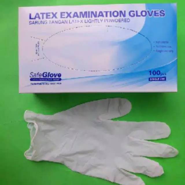 SARUNG TANGAN LATEX EXCAMINATION GLOVE 100's