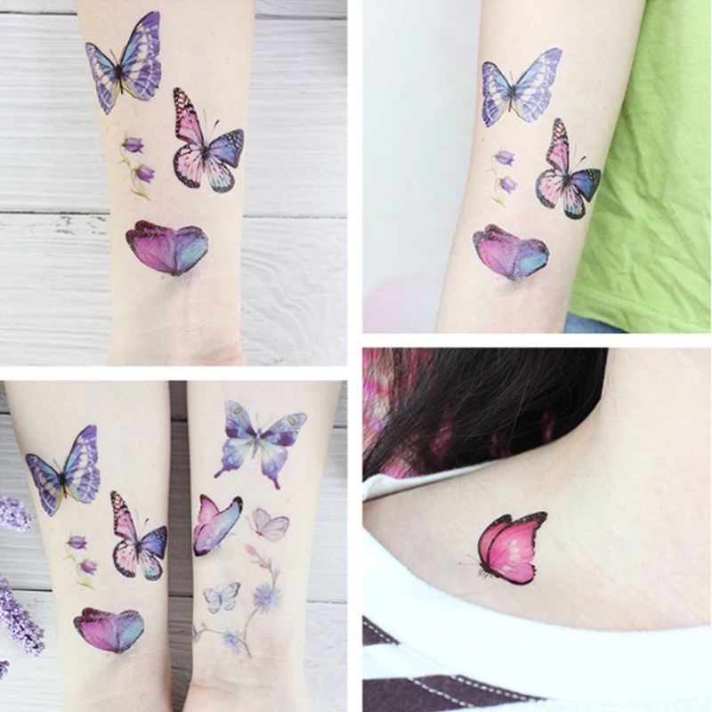 PAKET 10 LEMBAR RANDOM BUNGA STICKER TATTO TEMPORARY/TEMPORARY TATTOO MURAH UKURAN SMALL