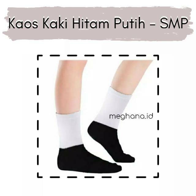 kaos kaki sekolah hitam polos ukuran anak SMP bahan spandek polyester  harga perpasang