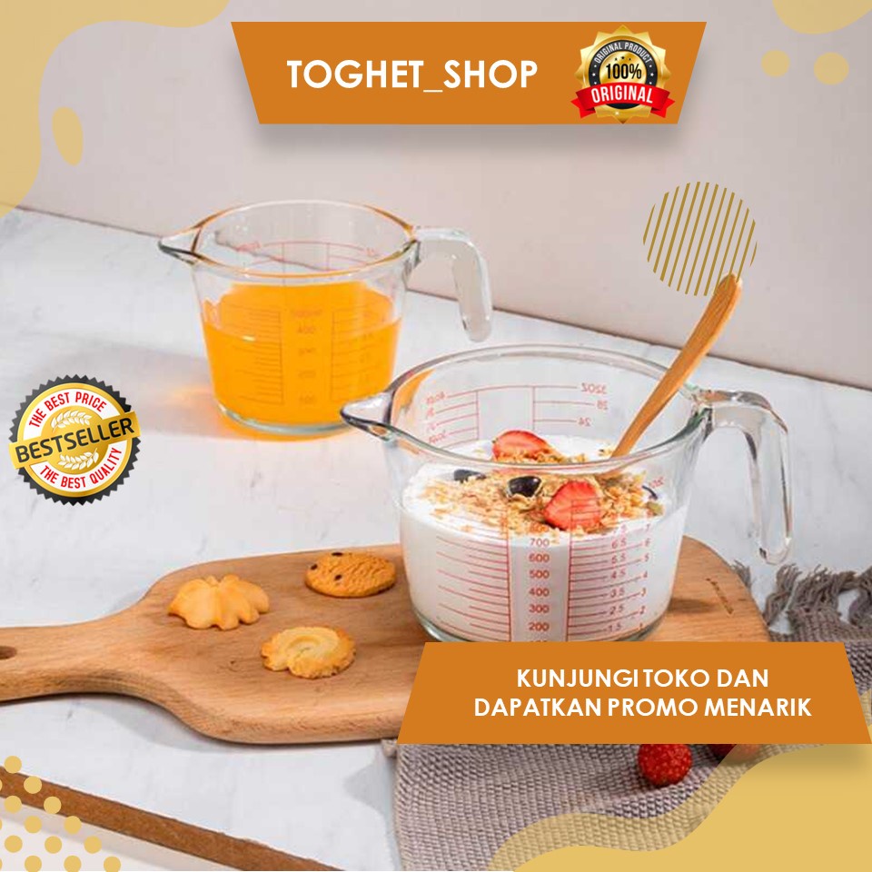 Cangkir Gelas Ukur Takaran Microwave Heating Glass Gelas Takar Gelas Alat Takaran Makanan Dan Minuma