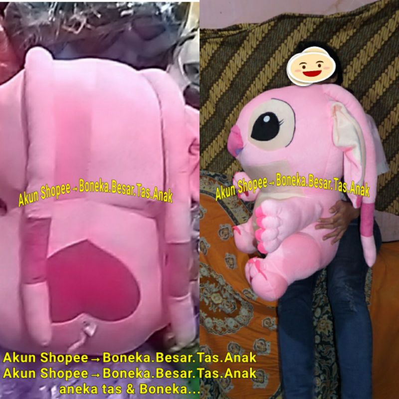boneka besar lilo stitch stich jumbo sni super empuk Pink Angel Stitch