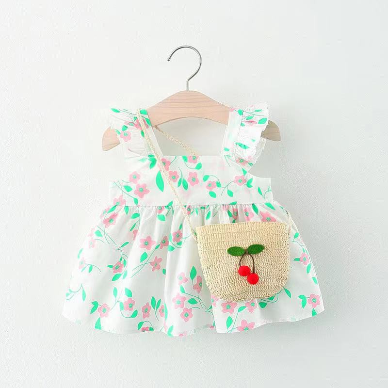 DRESS IMPORT/DRESS ANAK PEREMPUAN (DAPAT TAS) 1thn-4thn SKU0138