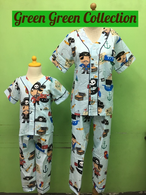 Piyama Katun Bis Fullprint (Anak-Dewasa)