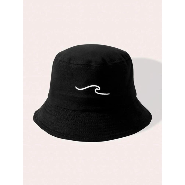 Bucket Hat Wanita Pria Dewasa Original Buket Hat Korea Wanita Bahan Katun Lembut Logo Smile