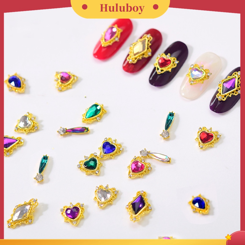 Huluboy Huluboy♡ 10pcs Ornamen Glitter Kuku Tahan Lama Untuk Membuat Perhiasan