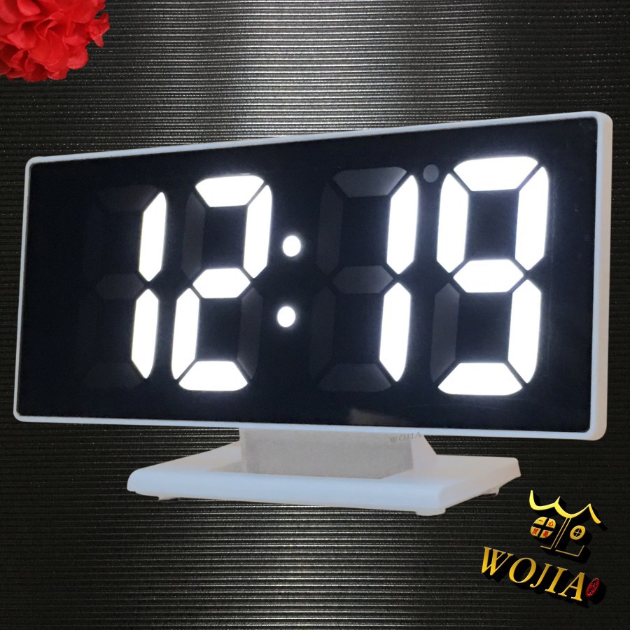 Jam Meja Aesthetic Digital DS-3618L/Jam Beker Alarm Besar/Jam Digital Mobil/LED Digital Alarm Clock Mirror