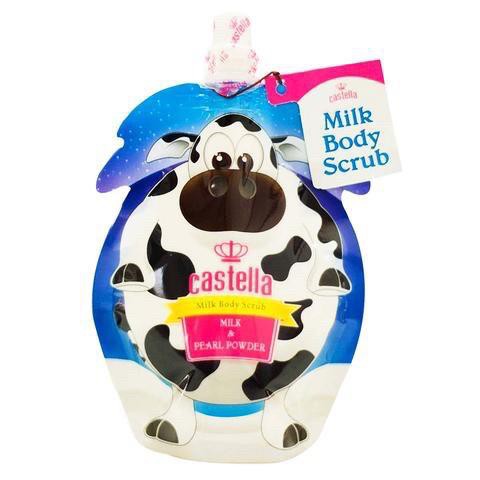 Castella Milk Body Scrub with Pearl Powder Lulur Badan Lulur Susu Pembersih Daki Body Scrub Castella