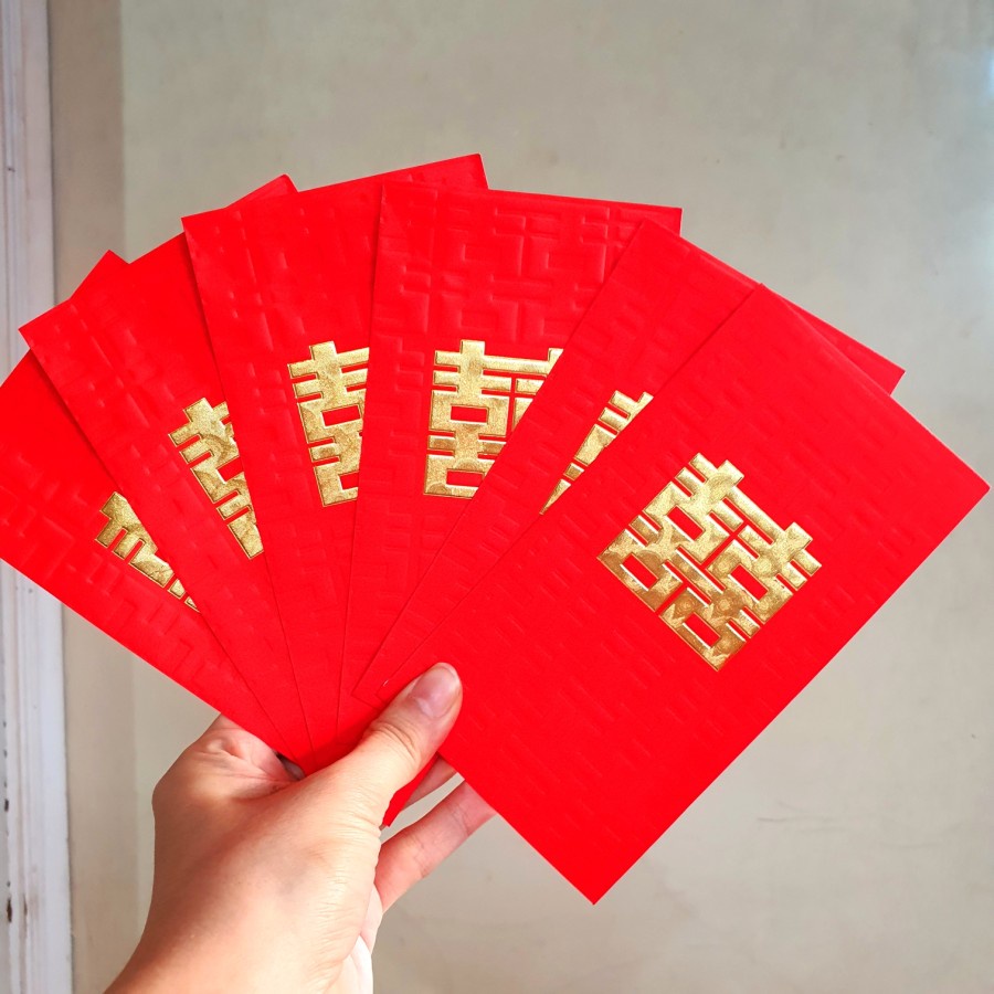 Angpao Kawin Panjang Shuangshi Ampao Kawin Ampau Kawin Sangjit Merah