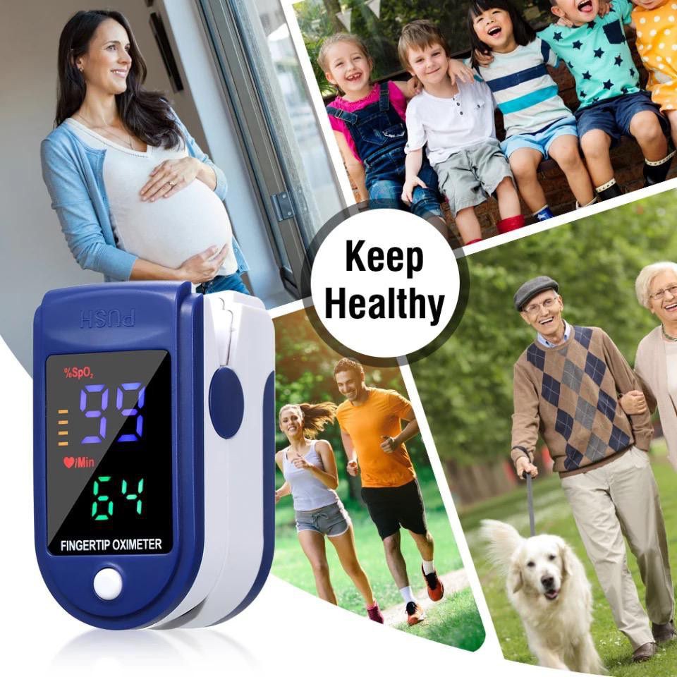 LK87 Fingertip Pulse Oxymeter Fingertip Oximeter SpO2 LED Full Colour