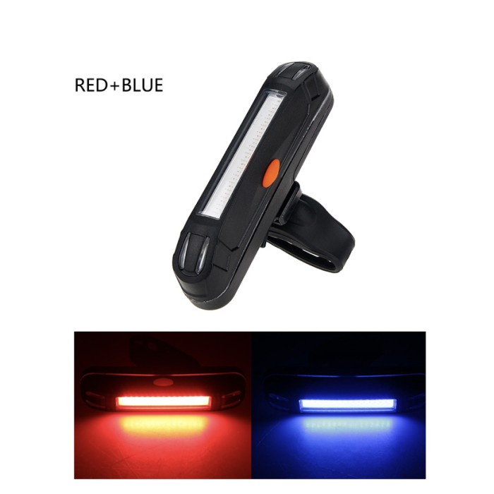 Lampu belakang Sepeda 2 Colors LED Waterproof Rechargeable