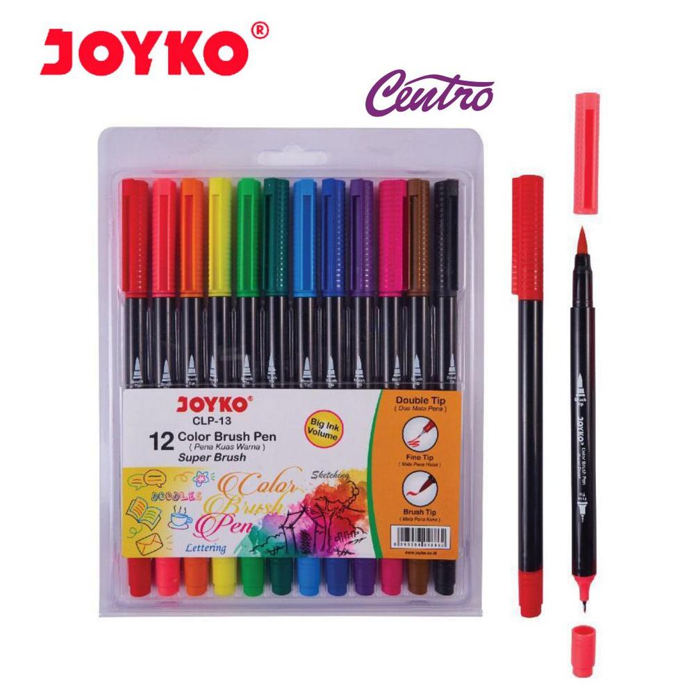 

Joyko Color Brush Pen Double Tip Dua Mata Pena Kuas 12 Warna CLP-13