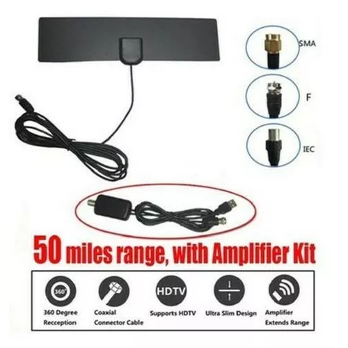 HD DIGITAL ANTENNA Siaran Digital Jernih Channel Otomatis - Antena TV Indoor Cable Plug and Play