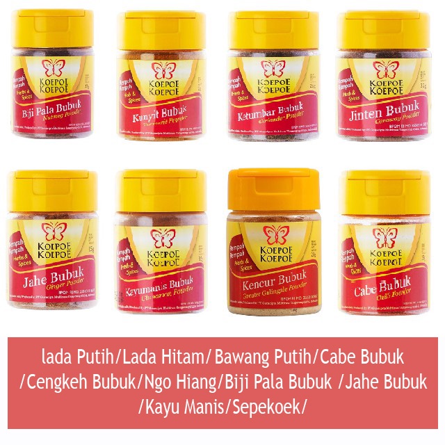 

Koepoe-koepoe /Lada Putih/Lada Hitam/Bawang Putih/Cabe/Cengkeh/Ngo Hiang/Biji Pala