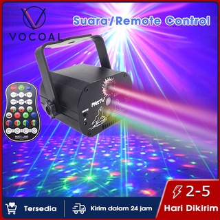 Vocoal Lampu Disco Laser DJ Remote Control Lighting Lampu Panggung Lampu Disco Laser Ikut Musik Suara Rgb Dengan Diaktifkan Lampu Strobo Untuk Pernikahan KTV Bar Ulang Tahun