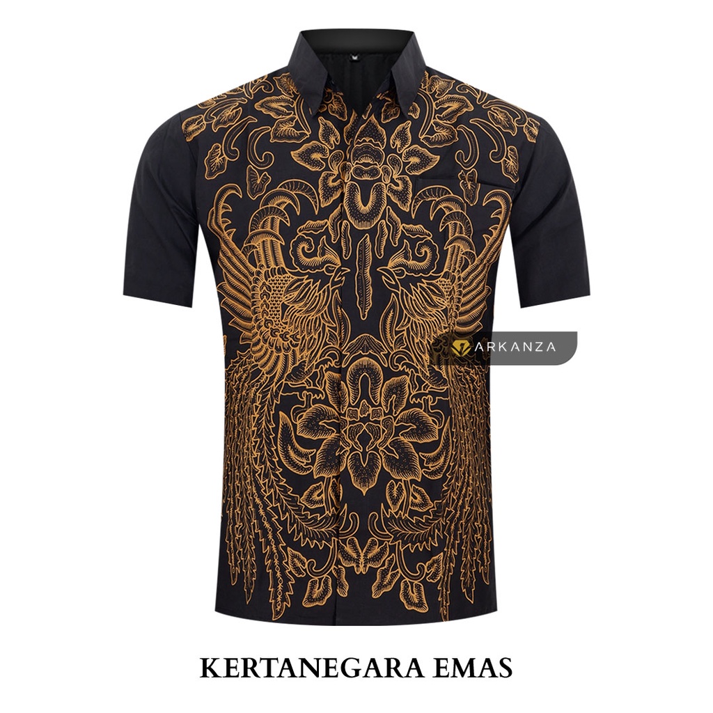 BATIK ARKANZA Motif KERTANEGARA  EMAS Hem Atasan Kemeja Baju Batik Pria Cowok Laki Laki Slimfit Full Lapis Furing Lengan Panjang Tyaga Tyagafashion Christo Rodjo Batik_rodjoo Mahaprana_Store Waskito Brotherholic Mens Mahaprana Prabuseno Antasena Handara