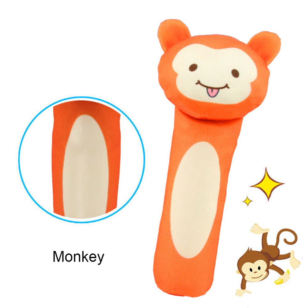 BIBI stick animal rattle 0-1 tahun bayi audio-visual pelatihan kain mainan bayi boneka tangan boneka