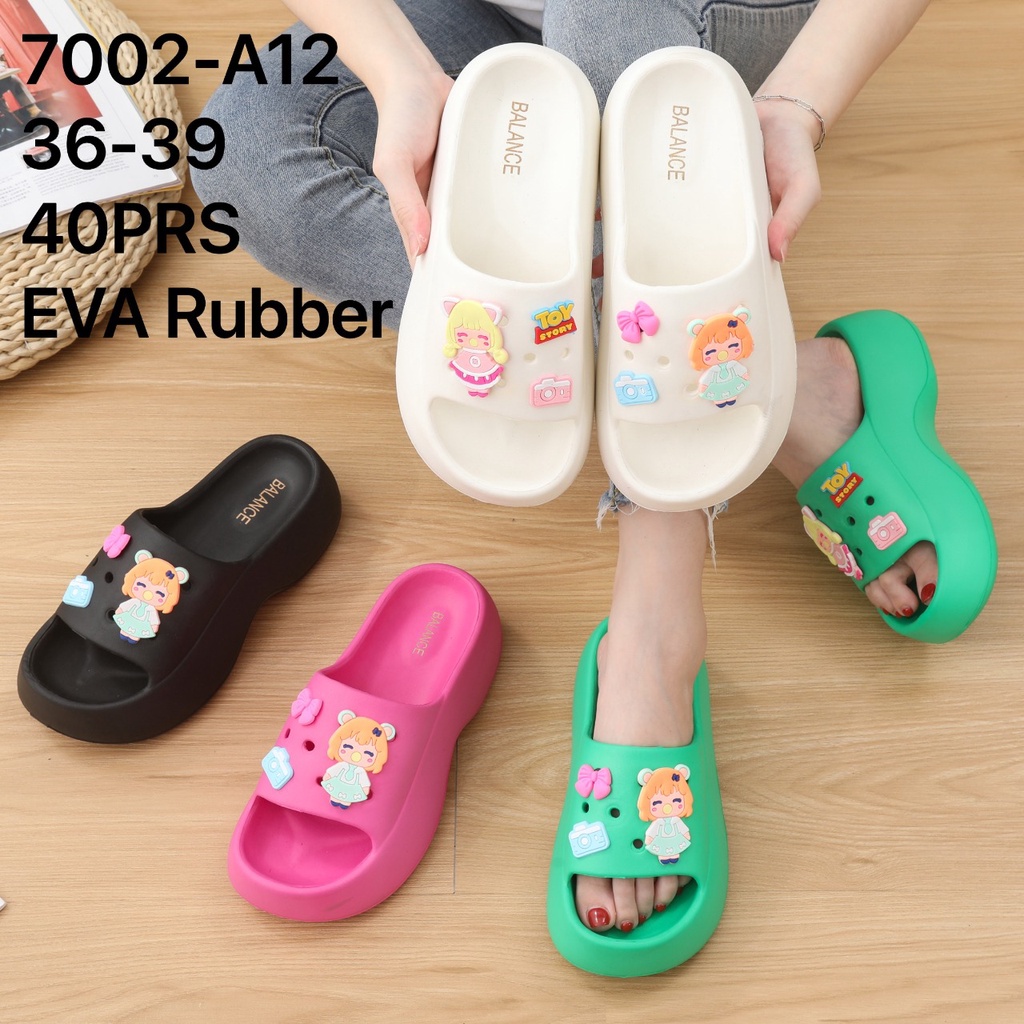 sandal eva rubber sendal wedges perempuan selop balance 7002-A3