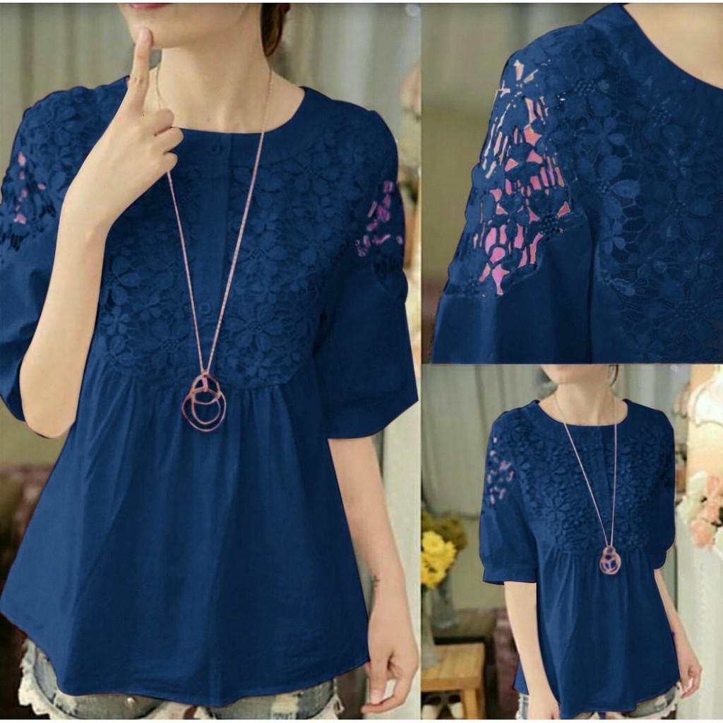 FWG - BLOUSE BRONITA  / ATASAN MURAH / BLOUSE KOREA STYLE / BAJU WANITA MODEL BARU / BLOUSE