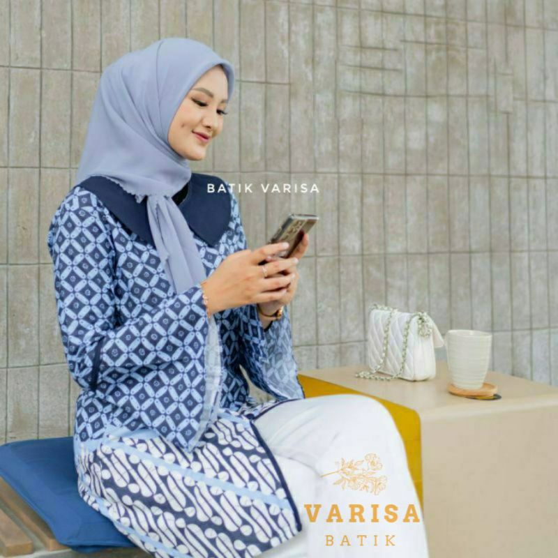 Tunik Batik Kantor Atasan Wanita Tunik Modern M L XL XXL Dress Batik Cantik | Batik Modern Jumbo BKIL