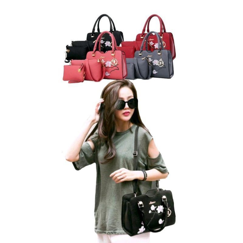 (COD)Hand Bags Kahiyang 3in1 Tas Wanita Fashion Korea