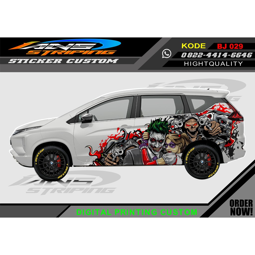 DECAL STICKER MOBIL SAMPING JOKER/ VARIASI STIKER MOBIL SAMPING