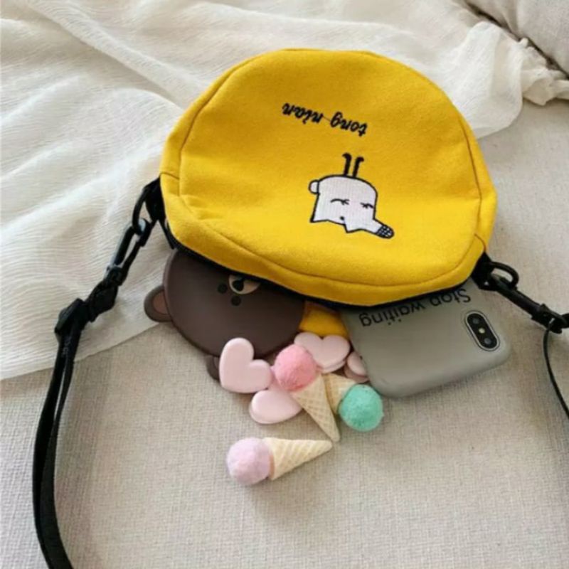 N_B_S / CRAZZY TAS SELEMPANG WANITA SLING BAG TAS SELEMPANG MINI BULAT TAS SELEMPANG KEKINIAN SIMPLE