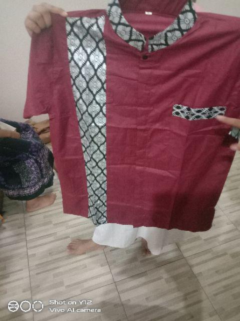 Baju Koko Pria Muslim Gus Azmi Syubbanul Muslimin Kombinasi Hadroh Azzahir Hilwa Ala Santri Modern